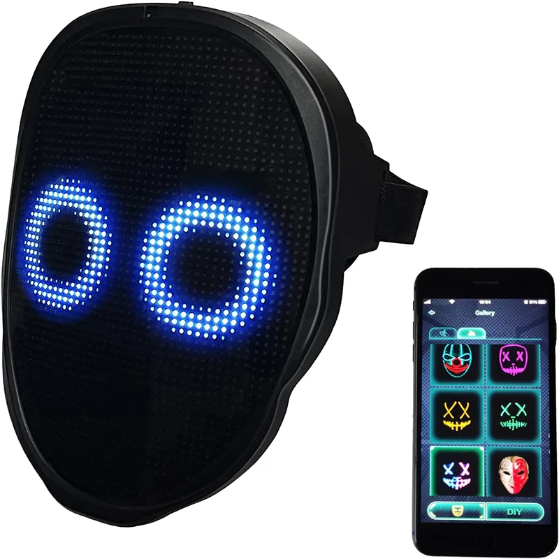 SIGOR Party LED Light Up Bluetooth Mask Gesture Sensing Smart Display