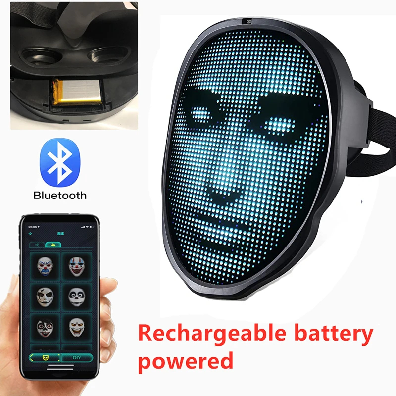 SIGOR Party LED Light Up Bluetooth Mask Gesture Sensing Smart Display
