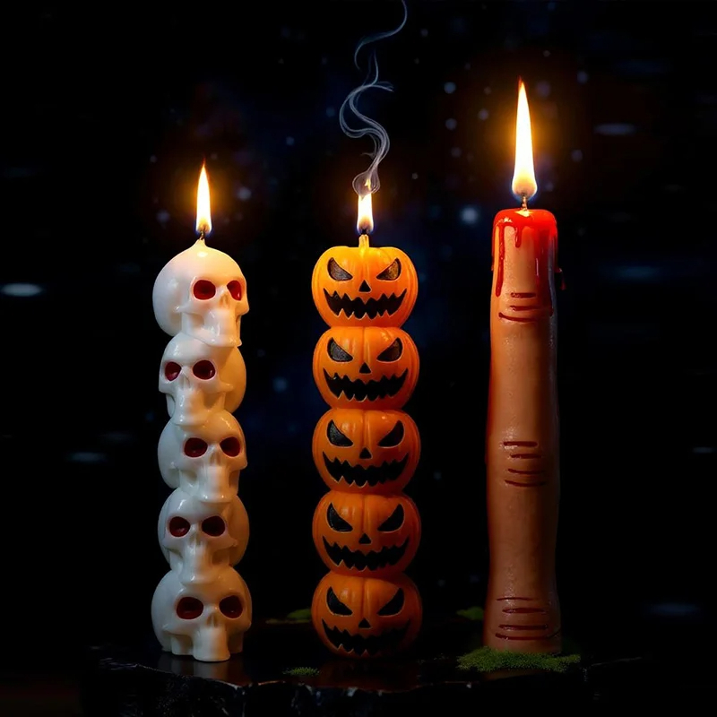 SIGOR Halloween Scented Candles – Skull, Pumpkin & Finger Shapes