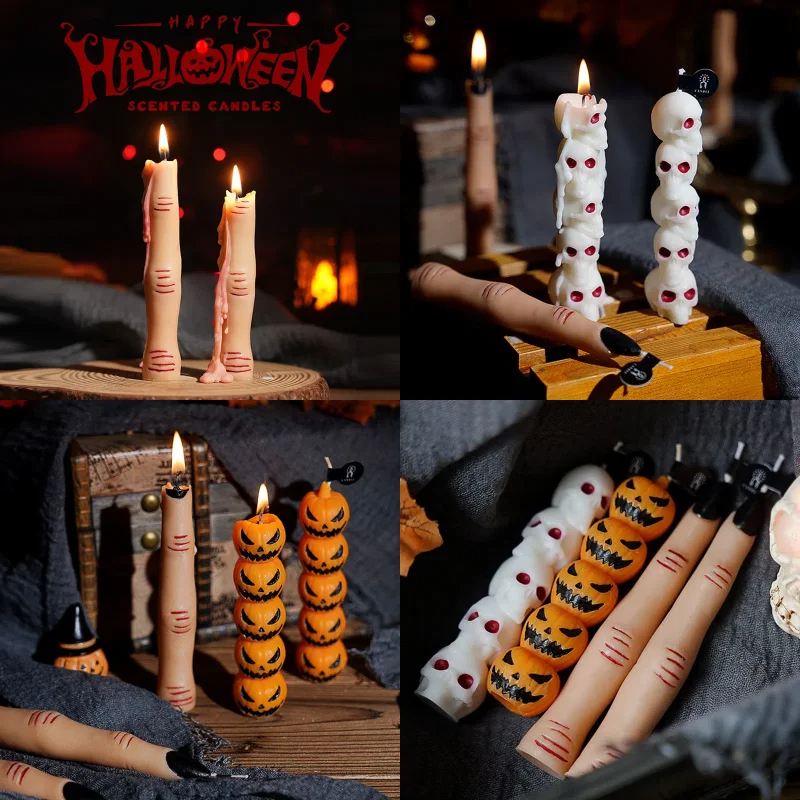 SIGOR Halloween Scented Candles – Skull, Pumpkin & Finger Shapes