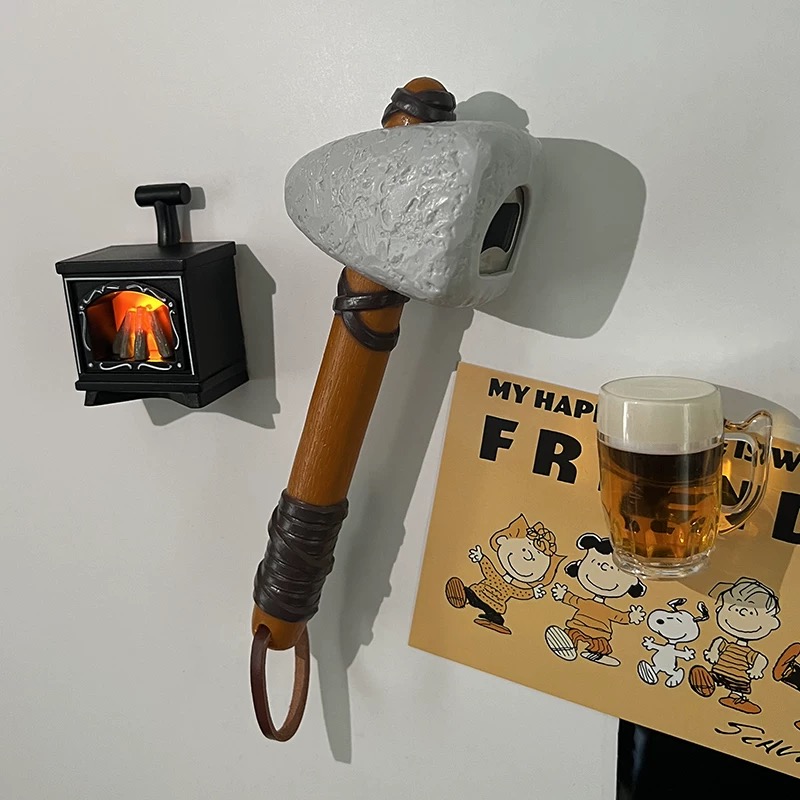 SIGOR Free Shipping Beer Bottle Opener Stone Age Hammer Shaped Fridge Magnet