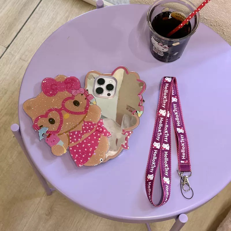 SIGOR FREE SHIPPING Hello Kitty 3D Sliding Mirror Phone Case