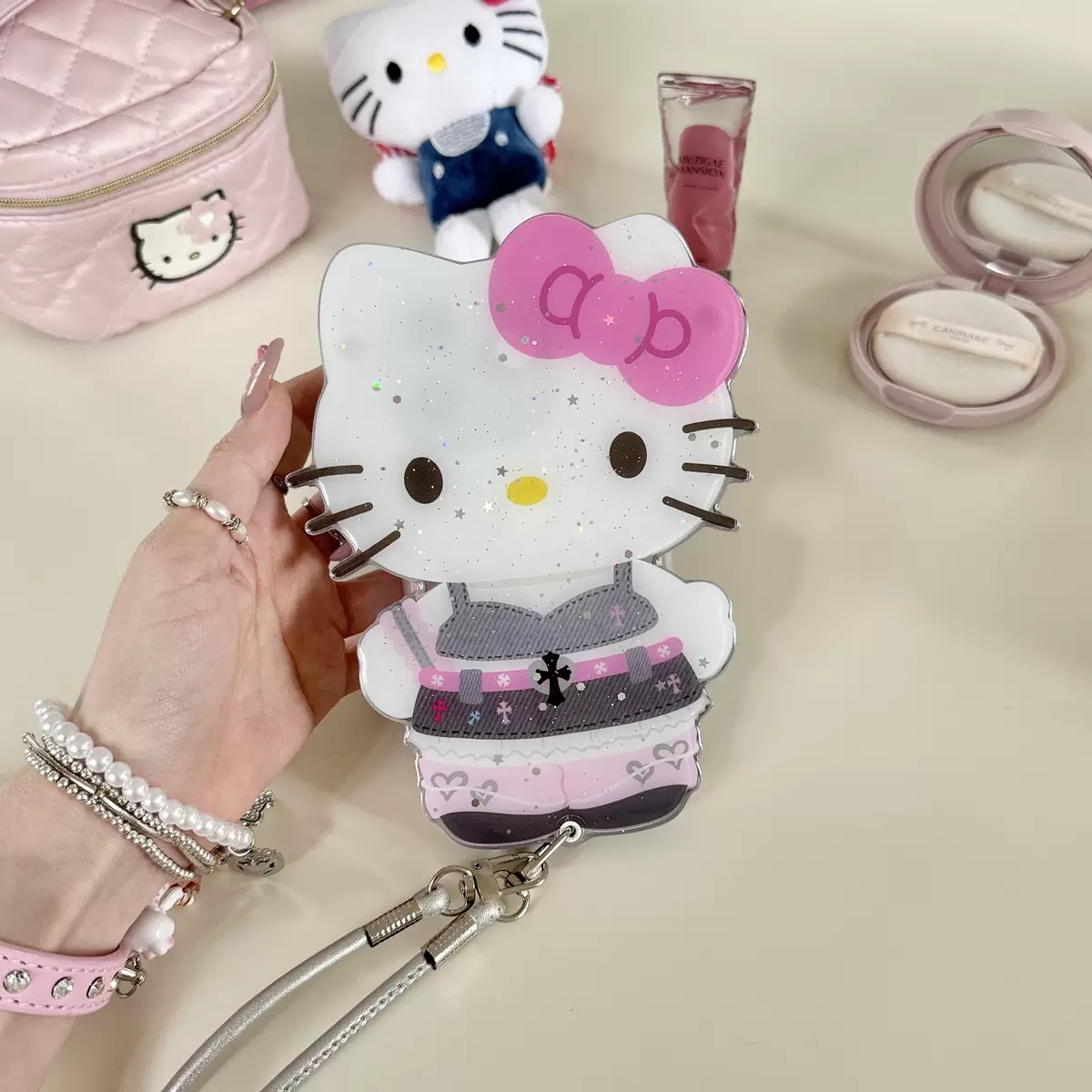 SIGOR FREE SHIPPING Hello Kitty 3D Sliding Mirror Phone Case