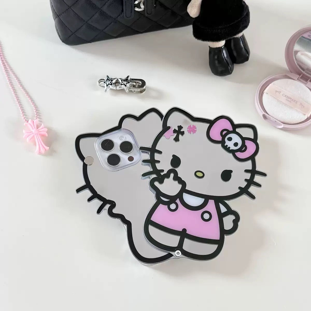 SIGOR FREE SHIPPING Hello Kitty 3D Sliding Mirror Phone Case