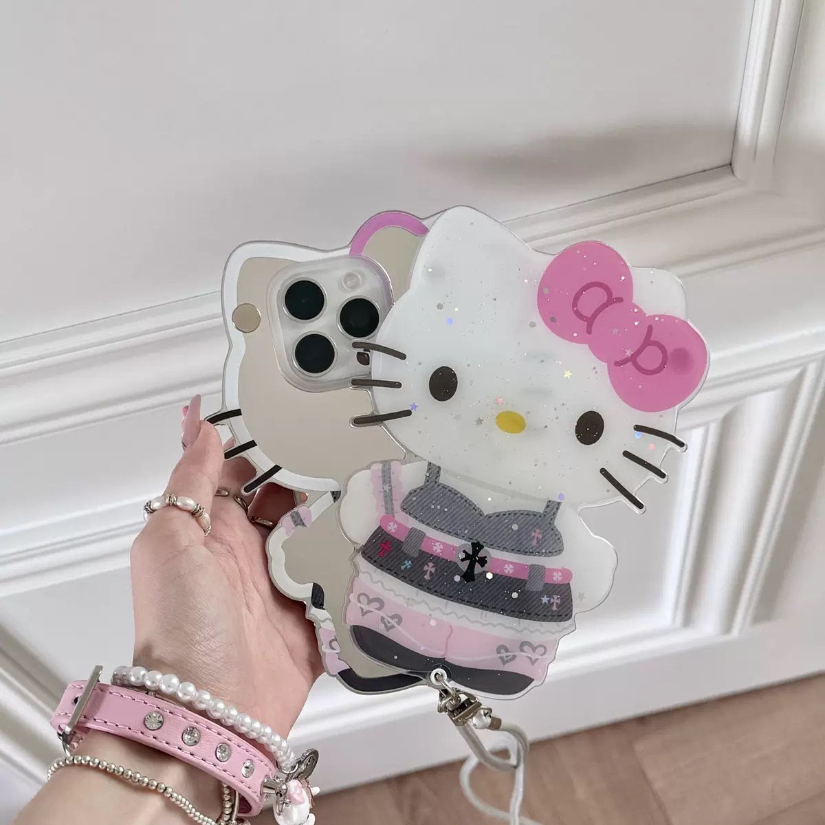 SIGOR FREE SHIPPING Hello Kitty 3D Sliding Mirror Phone Case