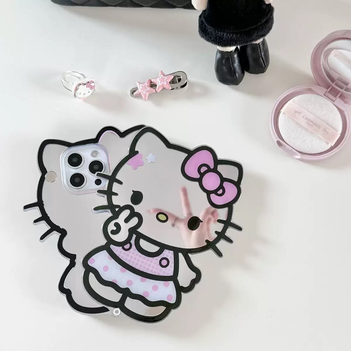 SIGOR FREE SHIPPING Hello Kitty 3D Sliding Mirror Phone Case