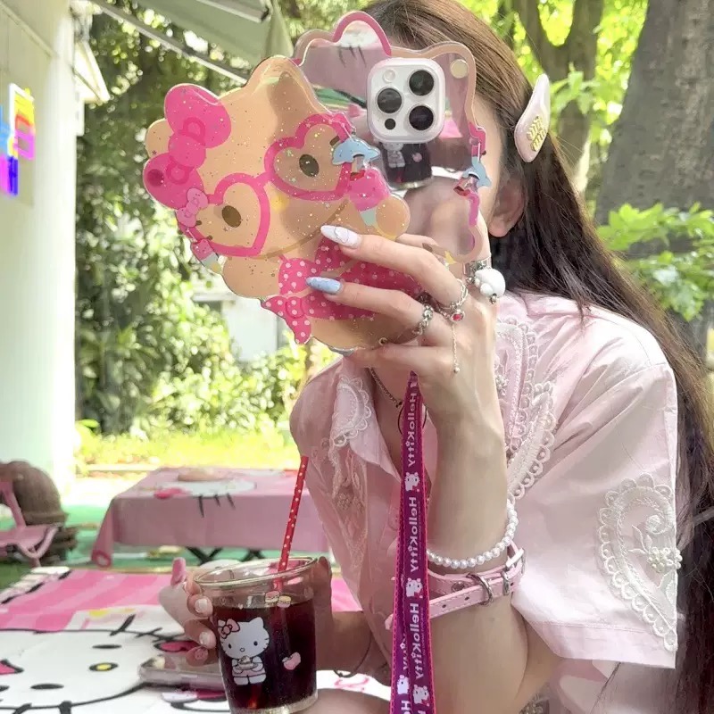 SIGOR FREE SHIPPING Hello Kitty 3D Sliding Mirror Phone Case
