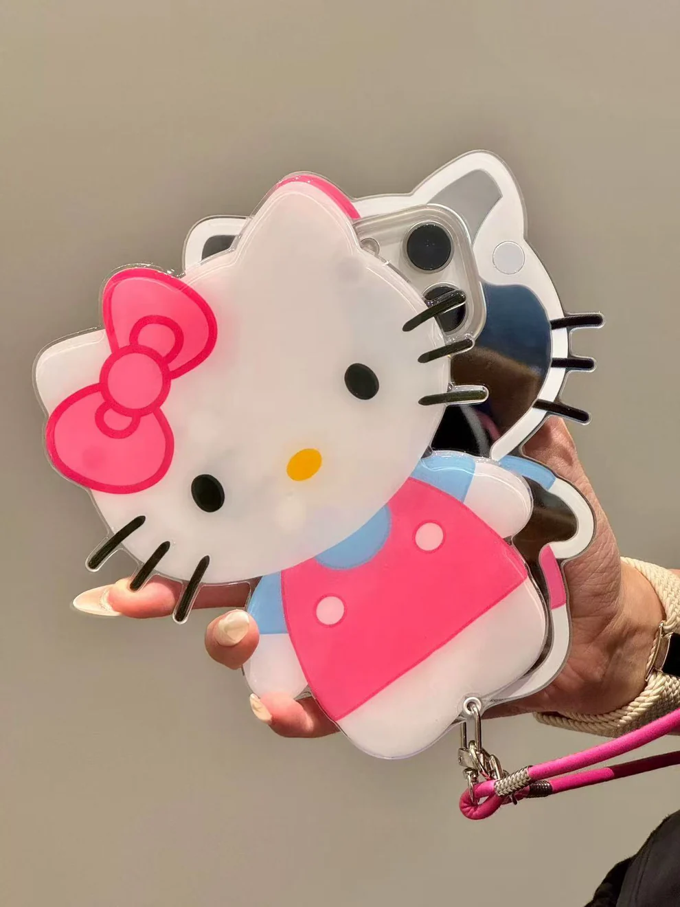 SIGOR FREE SHIPPING Hello Kitty 3D Sliding Mirror Phone Case