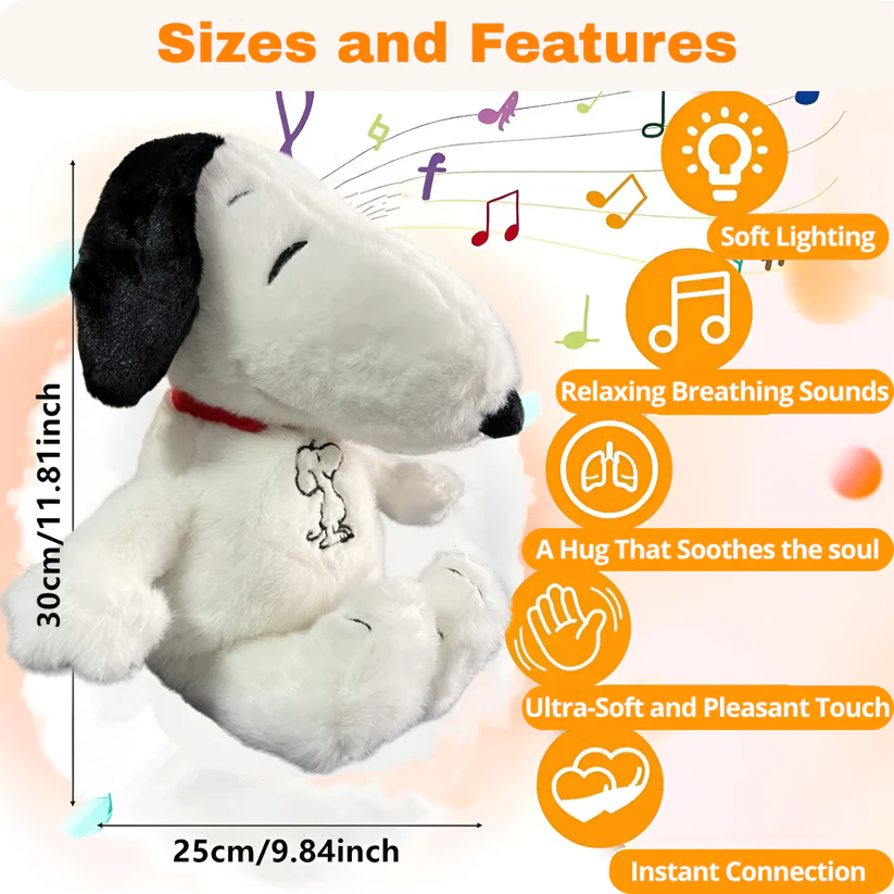 SIGOR FREE SHIPPING Snoopy Breathing Soothing Plush