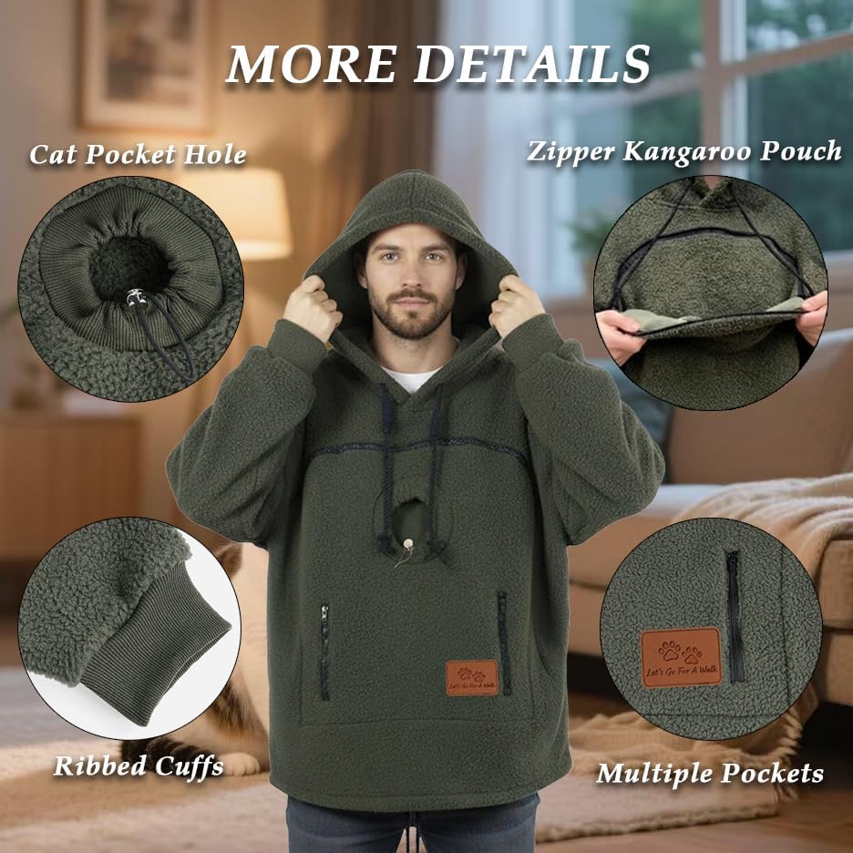 SIGOR FREE SHIPPING Pet Pouch Hoodie Zipper Kangaroo Pocket Cat Dog