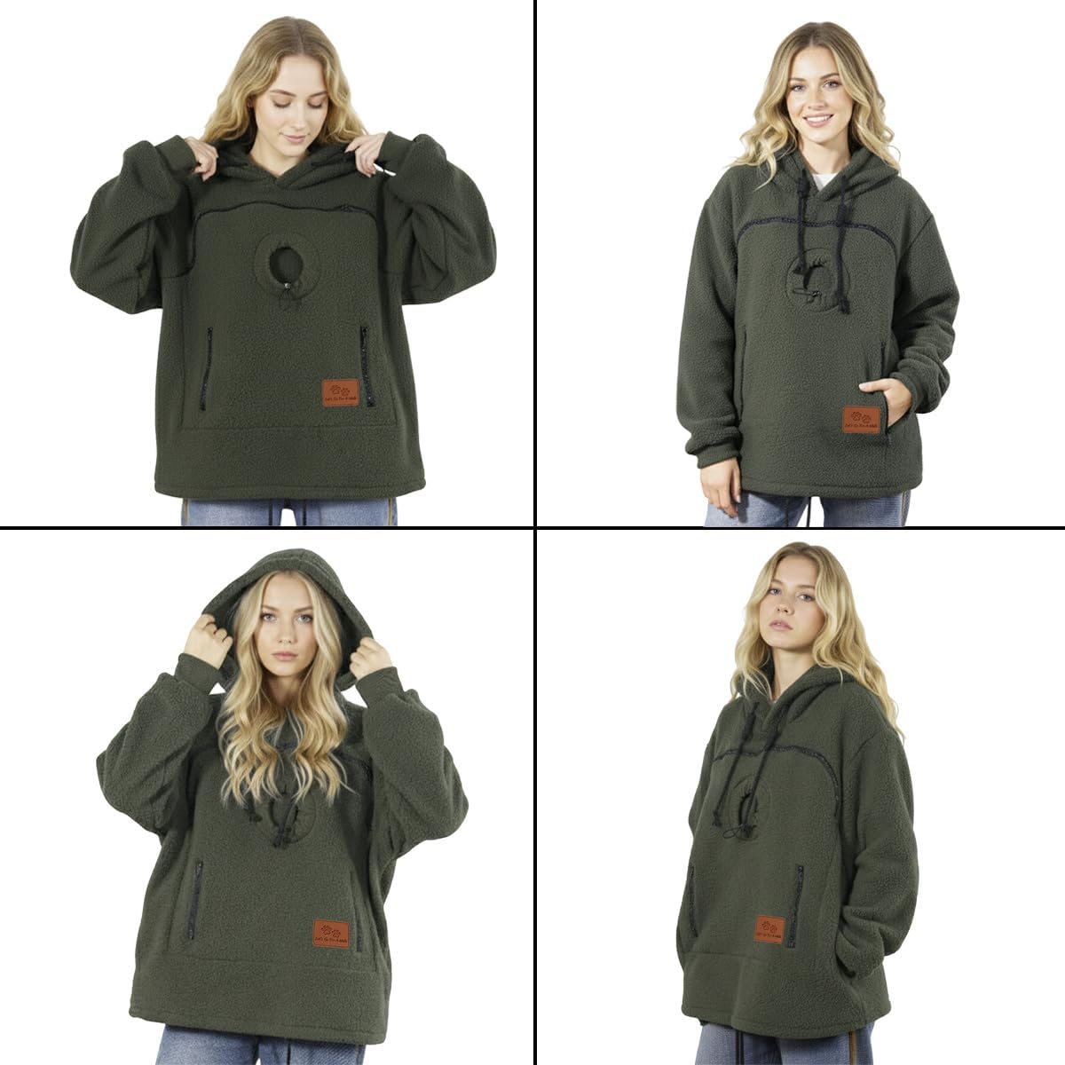 SIGOR FREE SHIPPING Pet Pouch Hoodie Zipper Kangaroo Pocket Cat Dog