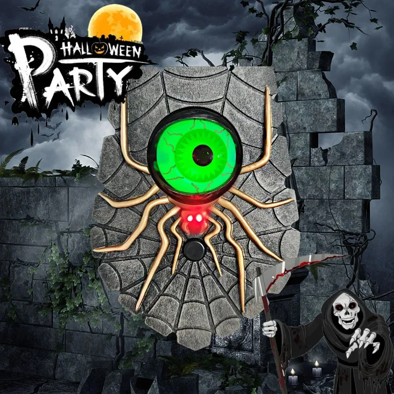 SIGOR Creative Spider Hanging Electric Luminous Sound Eyeball Horror Doorbell